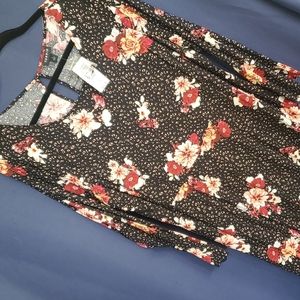 Torrid black leopard print floral shift dress